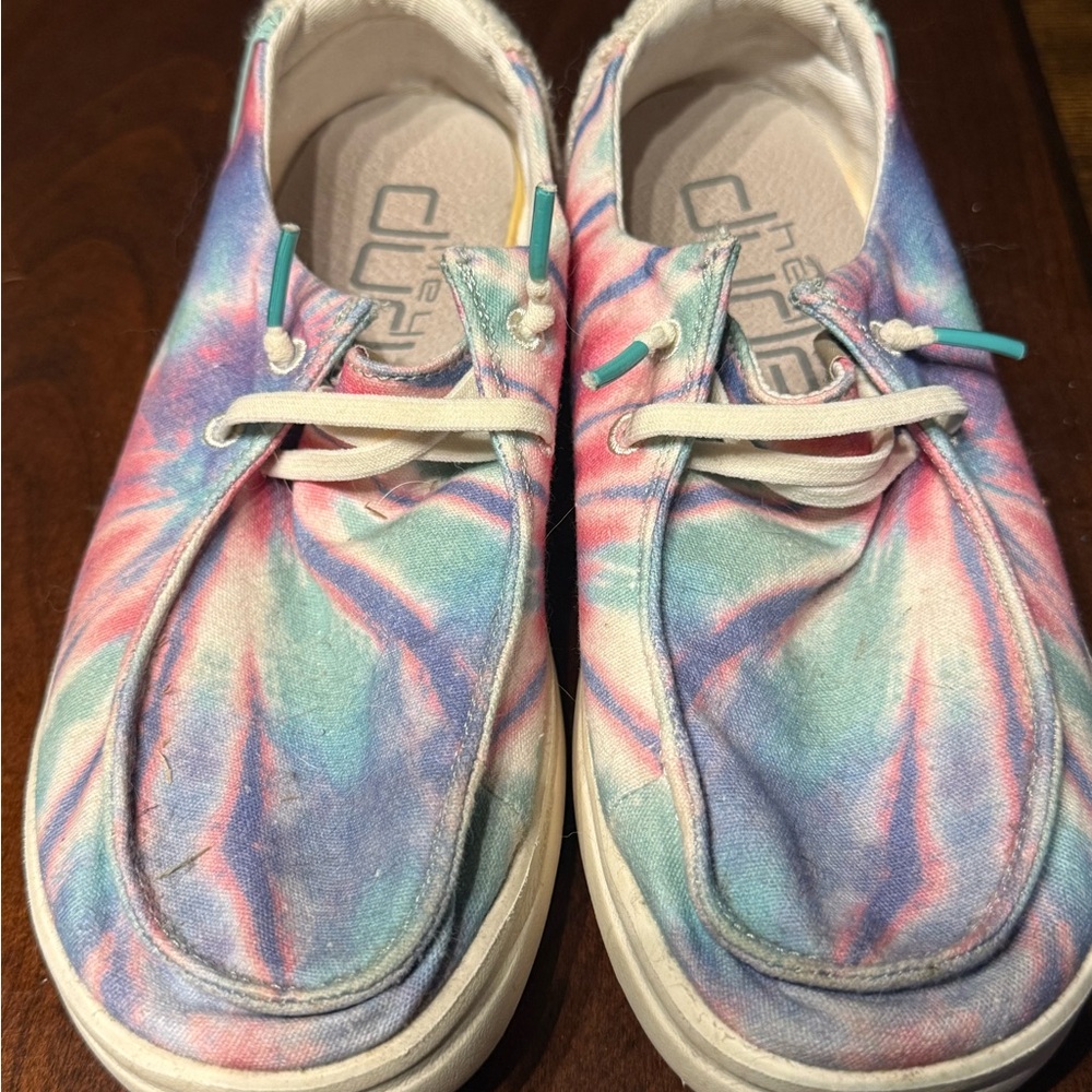 Hey Dude Pastel Tie-Dye Sneakers in Pink, Blue, Mint